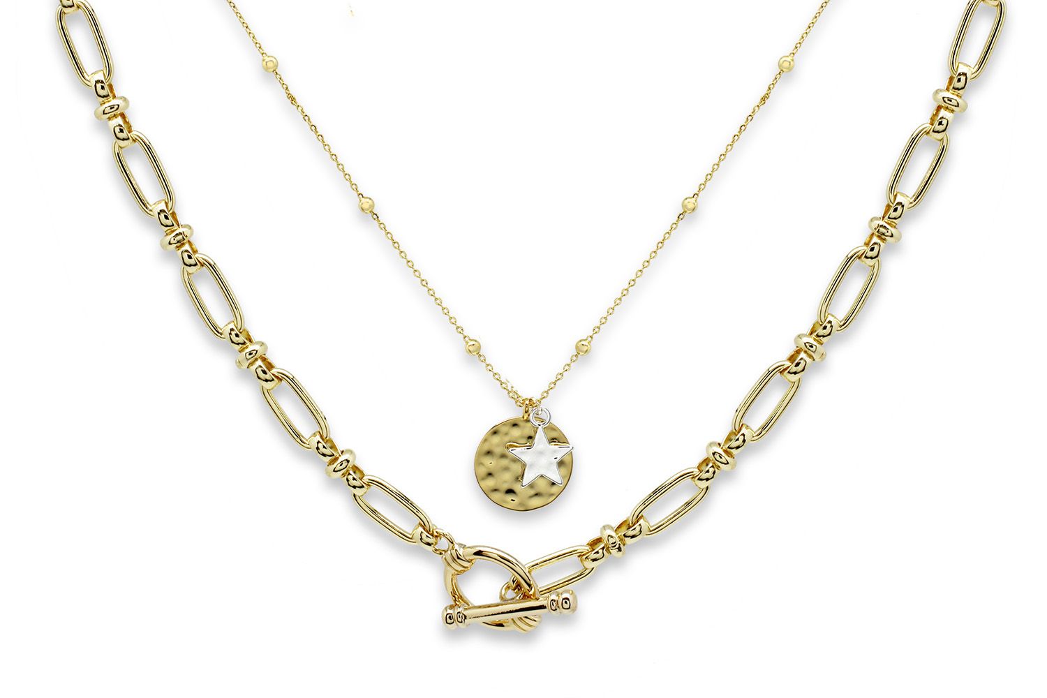 Cetus Gold T-Bar Chain Necklace